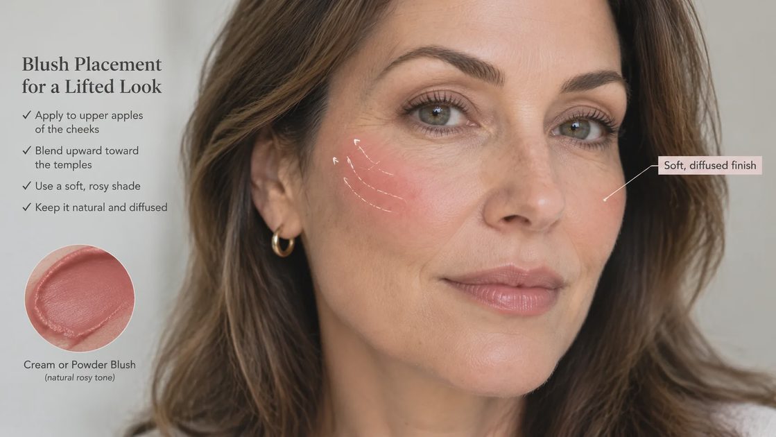 A Mature-Skin Blush Placement Guide for a Natural Finish